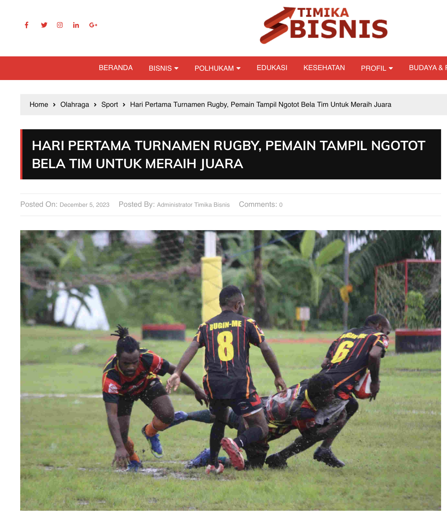 Hari Pertama Turnamen Rurgby, Pemain Tampil Ngotot Bela Tim Untuk Meraih Juara